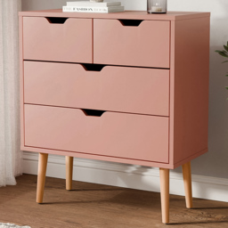 GFW Nyborg 4 Drawer Coral Pink Chest of Drawers