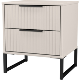 Crowndale Fluted 2 Drawer Kashmir Matt Compact Bedside Cabinet Ready Assembled - thumbnail 4