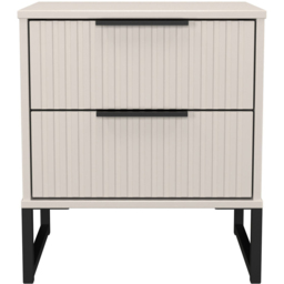 Crowndale Fluted 2 Drawer Kashmir Matt Compact Bedside Cabinet Ready Assembled - thumbnail 2