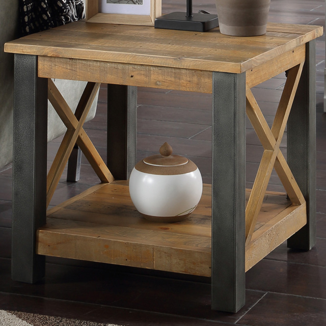 Baumhaus Urban Elegance Single Shelf Reclaimed Wood Lamp Table - image 1