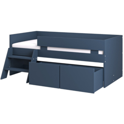 Flair Logan Single 2 Drawer Blue Low Sleeper Bed - thumbnail 3