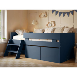 Flair Logan Single 2 Drawer Blue Low Sleeper Bed - thumbnail 4