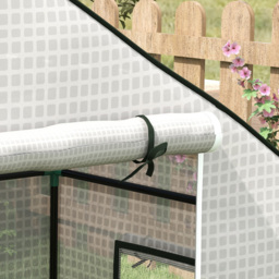 Outsunny White PE Replacement Greenhouse Cover 4.5 x 2.3ft - thumbnail 3