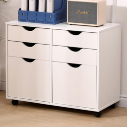 MMT Furniture Designs 2 Door 4 Drawer White Under Desk Storage Cabinet - thumbnail 1