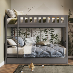 Flair Bea Grey Bunk Bed with Trundle