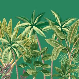 Origin Murals Tropical Palm Trees Green Wall Mural - thumbnail 2