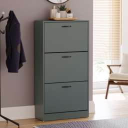 Vida Designs Green 3 Drawer Shoe Cabinet - thumbnail 4