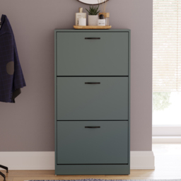 Vida Designs Green 3 Drawer Shoe Cabinet - thumbnail 3