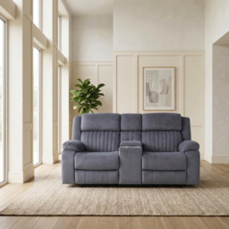 Haddon 2 Seater Dark Grey Foam Manual Recliner Sofa - thumbnail 4