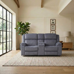 Haddon 2 Seater Dark Grey Foam Manual Recliner Sofa - thumbnail 3