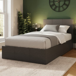 GFW Single Grey Side Lift Ottoman Bed