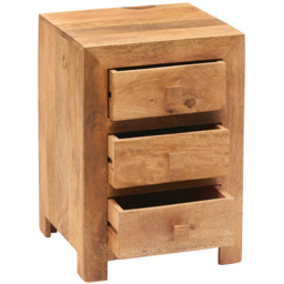 Brooklyn Napoli Toko 3 Drawer Light Mango Bedside Table - thumbnail 2