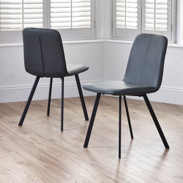 Julian Bowen Goya Set of 2 Antique Black Dining Chair - image 1