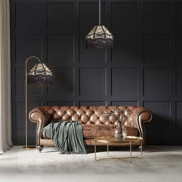 Happy Homewares Classic Victorian Empire Tassels and Golden Leaves Black Pendant Shade - thumbnail 2