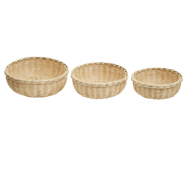 Premier Housewares Natural Round Bamboo Basket 3 Pack - image 1