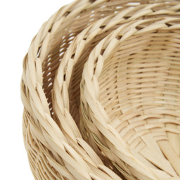 Premier Housewares Natural Round Bamboo Basket 3 Pack - thumbnail 4