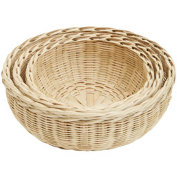 Premier Housewares Natural Round Bamboo Basket 3 Pack - thumbnail 3