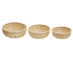 Premier Housewares Natural Round Bamboo Basket 3 Pack - thumbnail 1