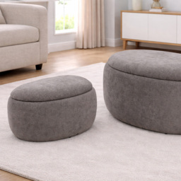 Fort Greene Stone Storage Ottoman 65cm - thumbnail 3