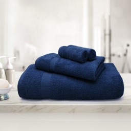 Mayfair Egyptian Cotton Navy Bath Sheet Set of 2 - thumbnail 2