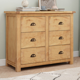 Cabinet Bits Lugo 6 Drawer Antique Chest of Drawers with Brass Cup Handle