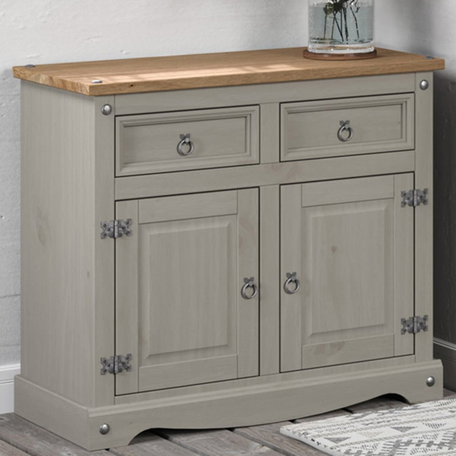 Core Products Corona 2 Door 2 Drawer Grey Small Sideboard - image 1