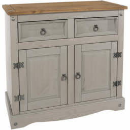 Core Products Corona 2 Door 2 Drawer Grey Small Sideboard - thumbnail 2