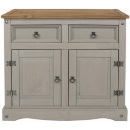 Core Products Corona 2 Door 2 Drawer Grey Small Sideboard - thumbnail 3