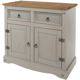 Core Products Corona 2 Door 2 Drawer Grey Small Sideboard - thumbnail 4