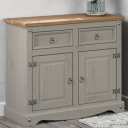 Core Products Corona 2 Door 2 Drawer Grey Small Sideboard - thumbnail 1