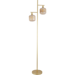 Micah Champagne and Gold Floor Lamp