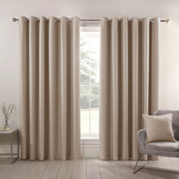 Divante Hoxton Natural Blackout Eyelet Curtains 229 x 168cm - thumbnail 2