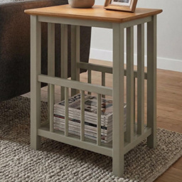 FWStyle Taberno Sage Green and Oak Magazine Rack Table