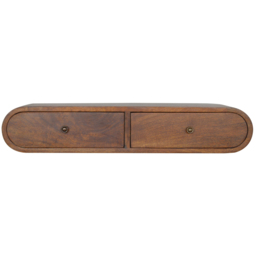 Artisan Furniture London Chestnut 2 Drawer Solid Wood Floating Console Table - thumbnail 2