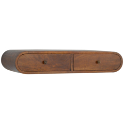 Artisan Furniture London Chestnut 2 Drawer Solid Wood Floating Console Table - thumbnail 3