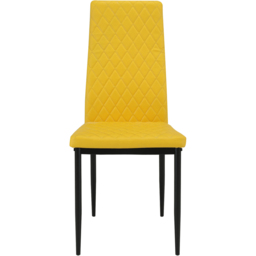 Indoor Living Emily 4 Seater Leather Marble Top Dining Set Mustard - thumbnail 4