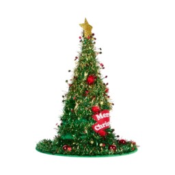 Green Tinsel Merry Christmas Pointed Hat - thumbnail 2