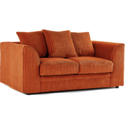 Luxor 2 Seater Orange Jumbo Cord Fabric Sofa Set with Scatter Back - thumbnail 2