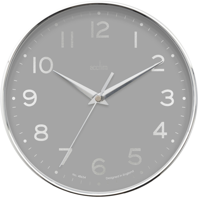 Acctim Rand Grey Chromed Wall Clock - image 1