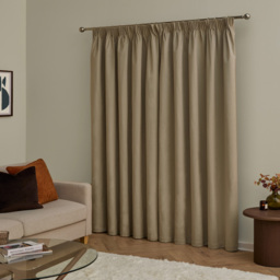 Furn The Ultimate Velvet Blackout Pencil Pleat Curtains Mocha 229 x 183cm - thumbnail 2