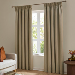 Furn The Ultimate Velvet Blackout Pencil Pleat Curtains Mocha 229 x 183cm