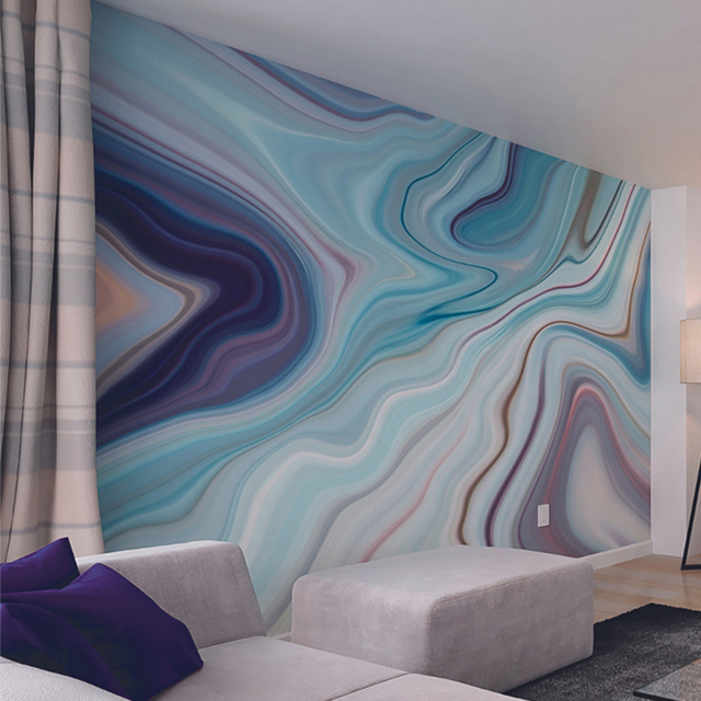 Origin Murals Marbled Ink Blue Wall Mural - image 1