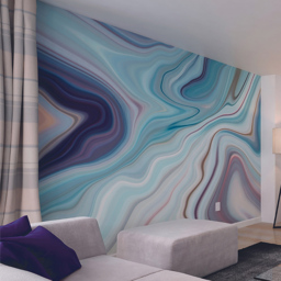Origin Murals Marbled Ink Blue Wall Mural