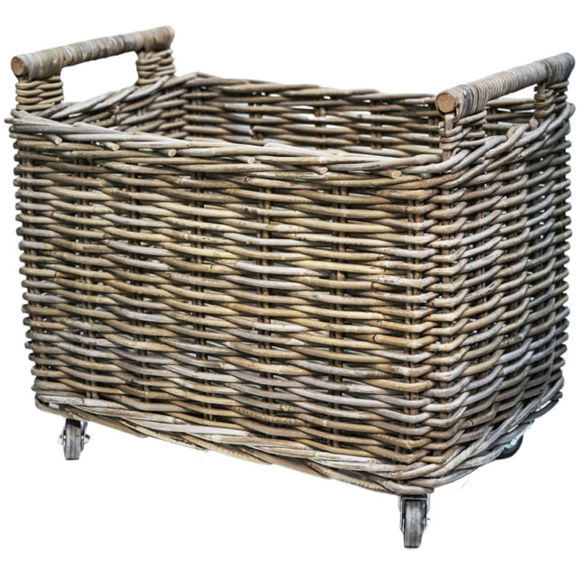 Ivyline Rattan Rustic Natural Log Cart - image 1