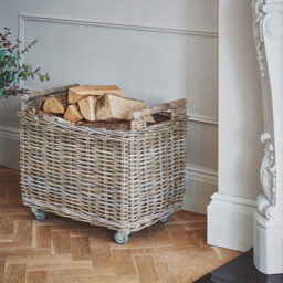 Ivyline Rattan Rustic Natural Log Cart - thumbnail 2
