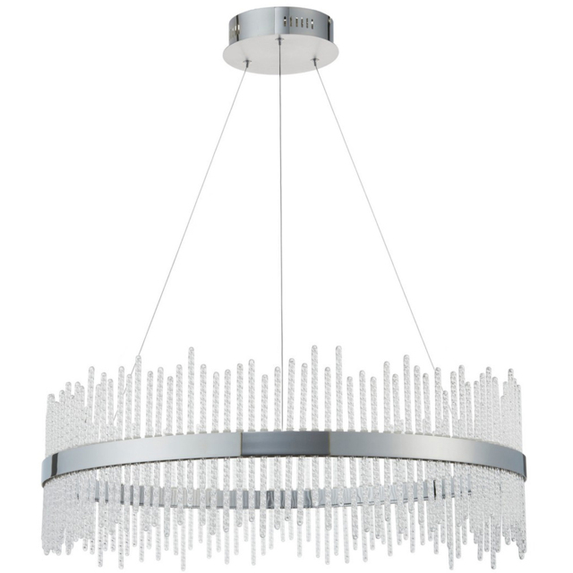 Merano Trapani Clear Glass Chrome Plate Pendant Light - image 1
