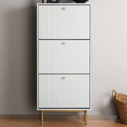 Home Garden Direct Devon 3 Drawer White Storage Cabinet - thumbnail 1