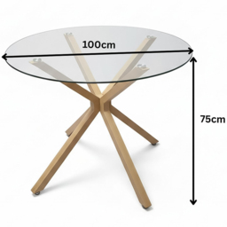 Portland Grey Gem Pattern Round Glass 4 Seater Dining Set - thumbnail 4