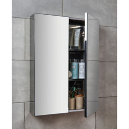 Bathstore Kensington Silver 2 Door Mirror Bathroom Cabinet - thumbnail 3