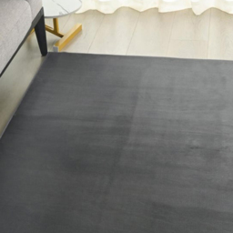 Chelsea Grey Minimalist Cosy Flannel Rug 110 x 160cm - thumbnail 3